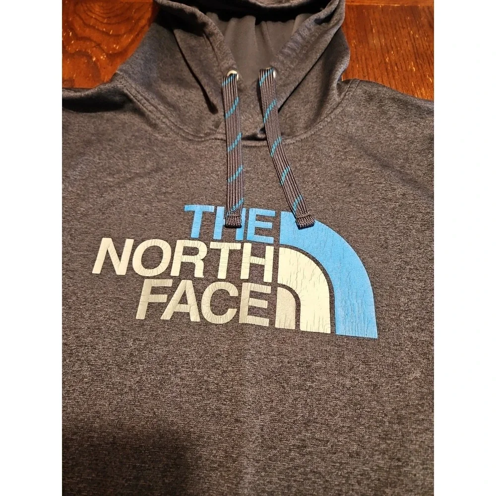 The North Face Hoodie Mens Size L Pullover Black Half Dome Logo Drawstring (A828